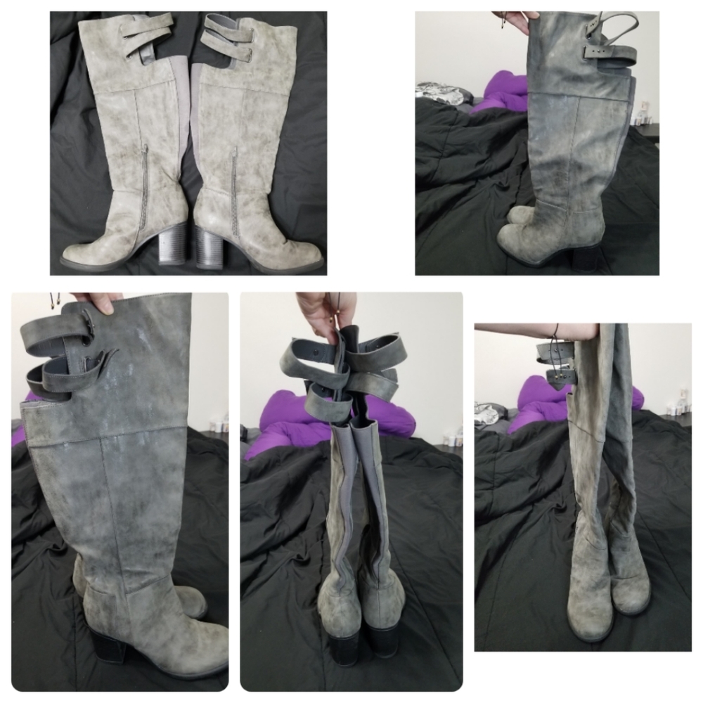 Torrid faux suede grey boots size 10